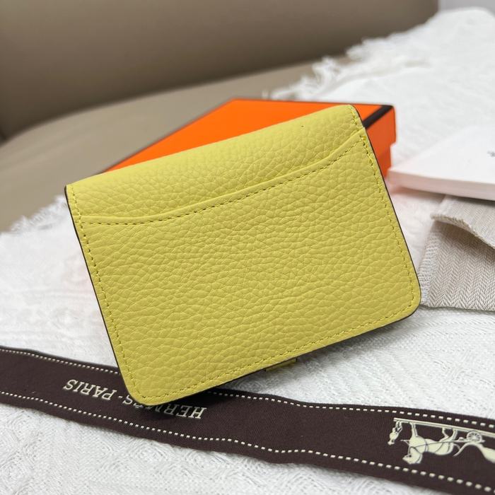 Wallet Hermes Togo leather compact wallet White Size 10x8cm