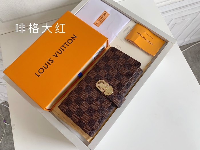 Wallet Louis Vuitton Damier Ebene long wallet Brown Size 19x10
