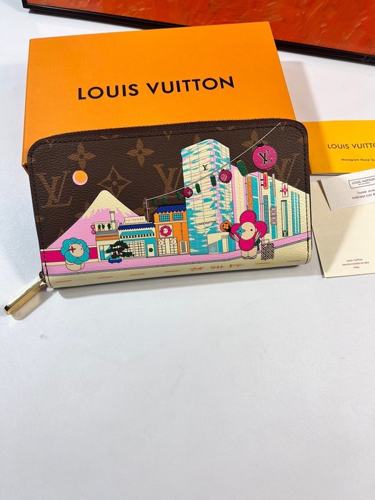 Wallet Louis Vuitton Zippy Wallet Monogram World Tour Brown Size 19.5x10.5x2.5cm