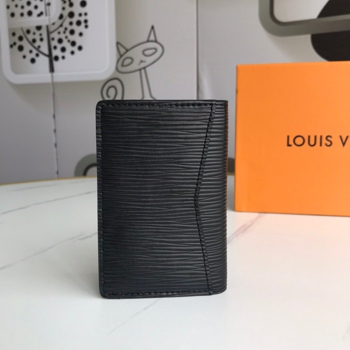 Wallet Louis Vuitton compact embossed LV Black Size 11x7.5cm