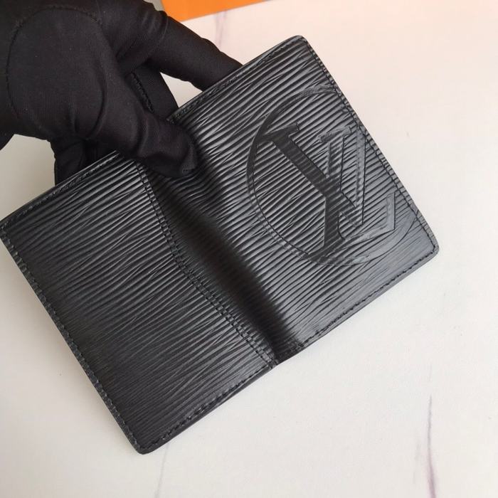 Wallet Louis Vuitton compact embossed LV Black Size 11x7.5cm