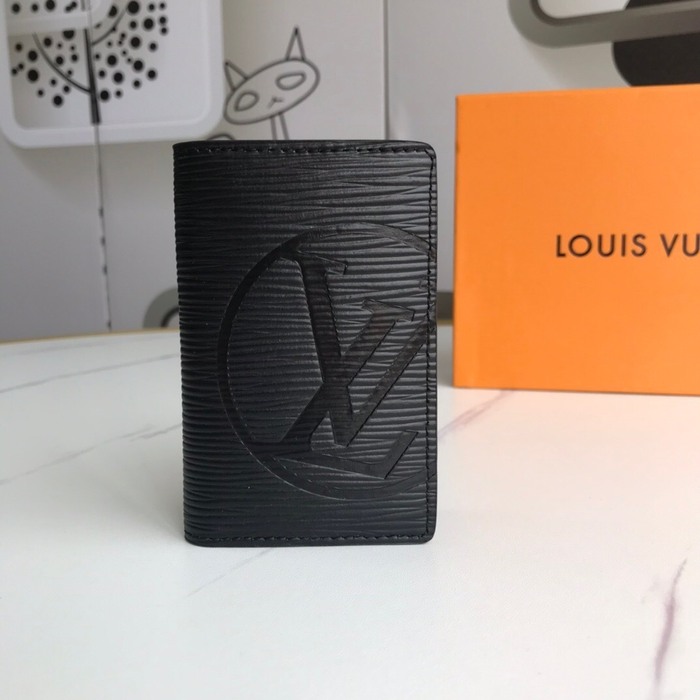 Wallet Louis Vuitton compact embossed LV Black Size 11x7.5cm