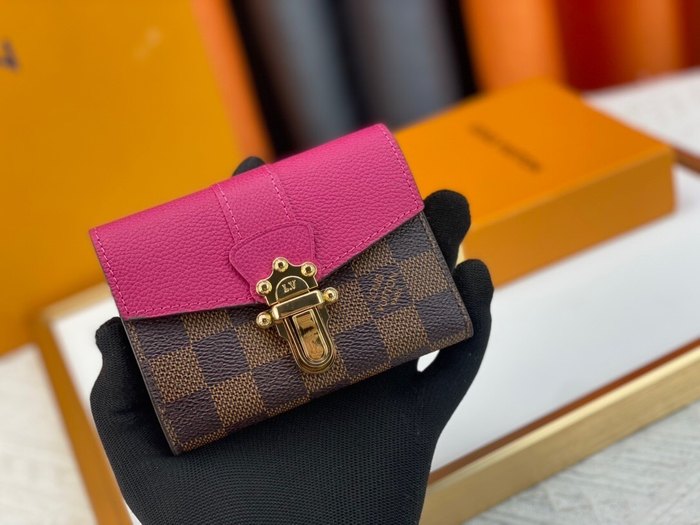 Wallet Louis Vuitton compact flap wallet Burgundy Size 12x9x2cm