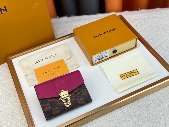 Wallet Louis Vuitton compact flap wallet Burgundy Size 12x9x2cm