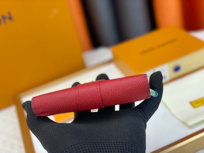 Wallet Louis Vuitton compact trifold Red Size 12x9x2cm