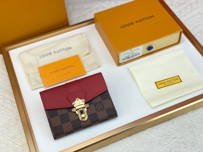 Wallet Louis Vuitton compact trifold Red Size 12x9x2cm