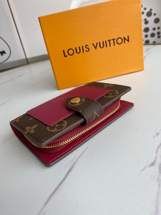 Wallet Louis Vuitton compact wallet Burgundy Size 13x9cm