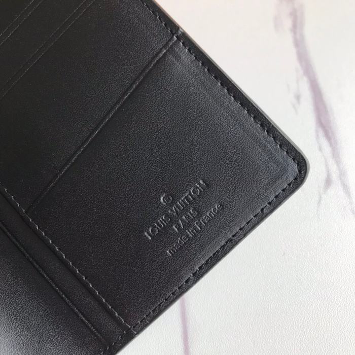 Wallet Louis Vuitton embossed logo long wallet Black Size 19x10cm