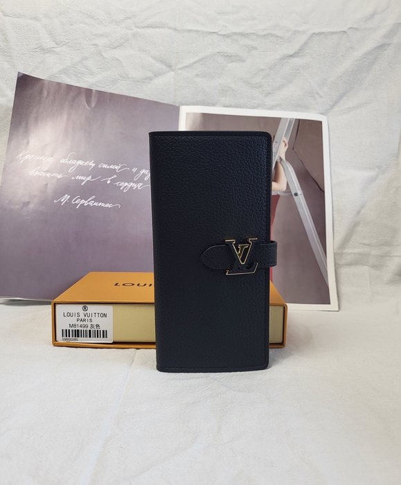 Wallet Louis Vuitton long wallet Black Size 10x19x1.7cm