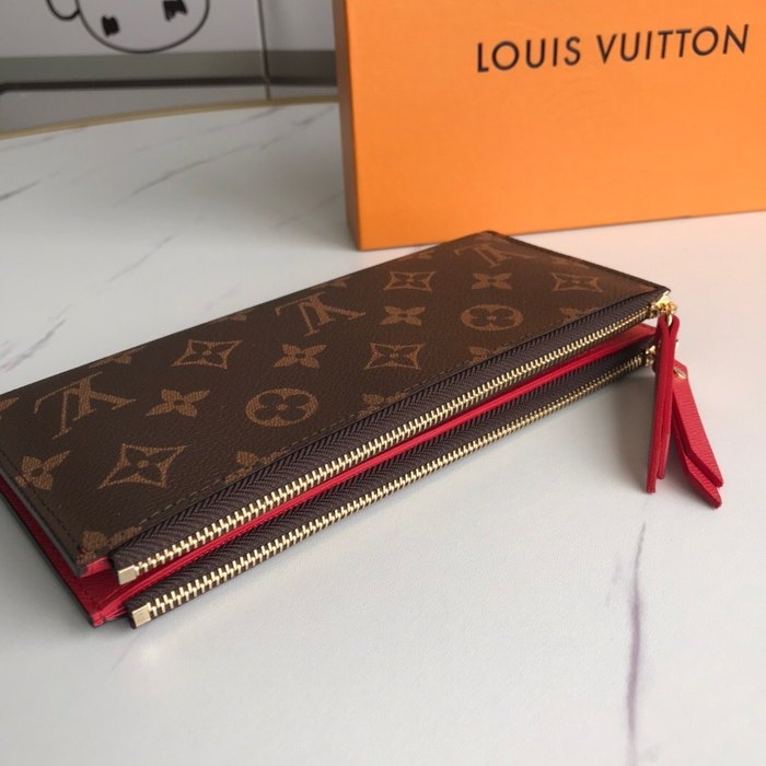 Wallet Louis Vuitton long zip wallet Brown Size 21x9x2cm