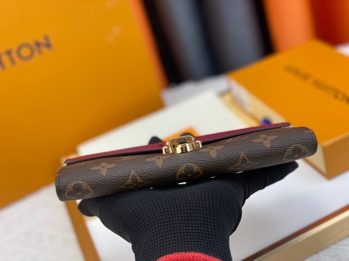 Wallet Louis Vuitton monogram canvas bifold Burgundy Size 19x10.5x3cm