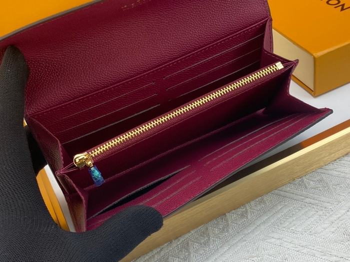 Wallet Louis Vuitton monogram canvas bifold Burgundy Size 19x10.5x3cm