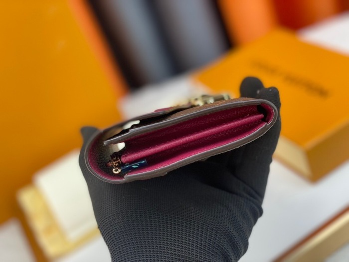 Wallet Louis Vuitton monogram canvas bifold Burgundy Size 19x10.5x3cm