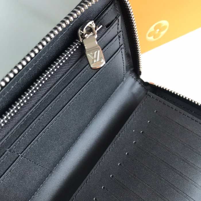 Wallet Louis Vuitton zip around long wallet Black Size 19x10cm