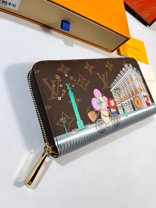 Wallet Louis Vuitton zip around wallet Brown Size 19.5x10.5x2.5cm 001