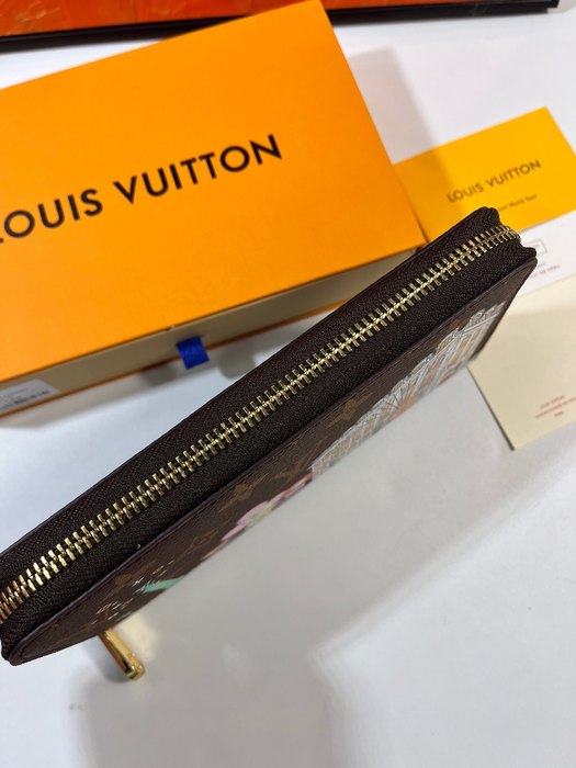 Wallet Louis Vuitton zip around wallet Brown Size 19.5x10.5x2.5cm 001