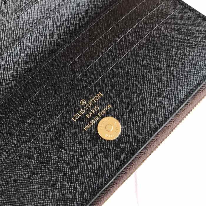 Wallet Louis Vuitton zippered long wallet Brown Size 21x9x2cm