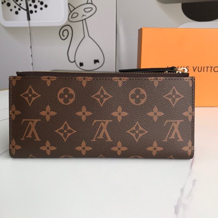 Wallet Louis Vuitton zippered long wallet Brown Size 21x9x2cm