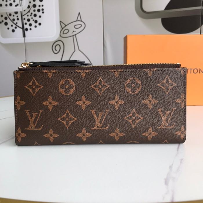 Wallet Louis Vuitton zippered long wallet Brown Size 21x9x2cm
