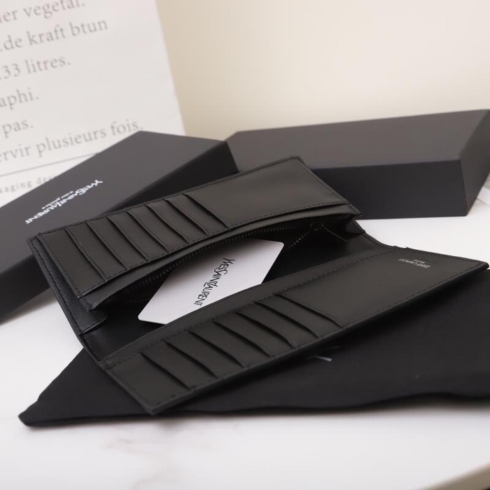 Wallet Saint Laurent long wallet Black Size 11x18x2cm