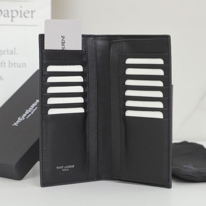 Wallet YSL long crocodile embossed Black Size 11x18x2cm