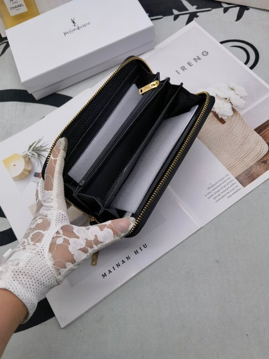 Wallet Yves Saint Laurent zip around long wallet Black 001