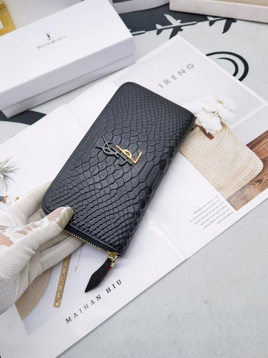 Wallet Yves Saint Laurent zip around long wallet Black 001