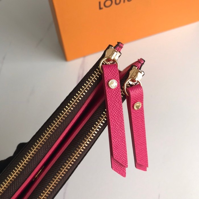 Wallet long zipper wallet Red Size 21x9x2cm