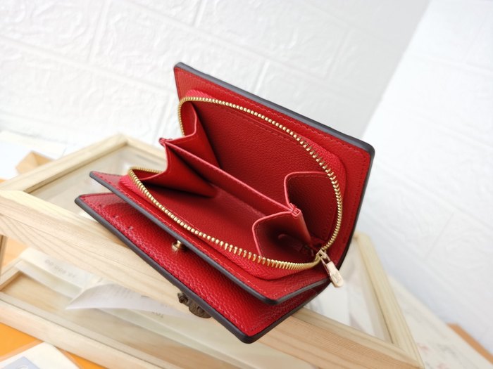 Wallet zip around compact wallet Red Size 11x8.5x3.5cm