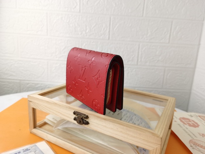 Wallet zip around compact wallet Red Size 11x8.5x3.5cm