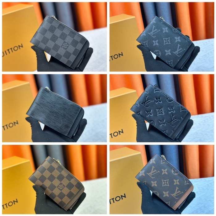 Wallet zip around wallet Black Size 13x18x1cm