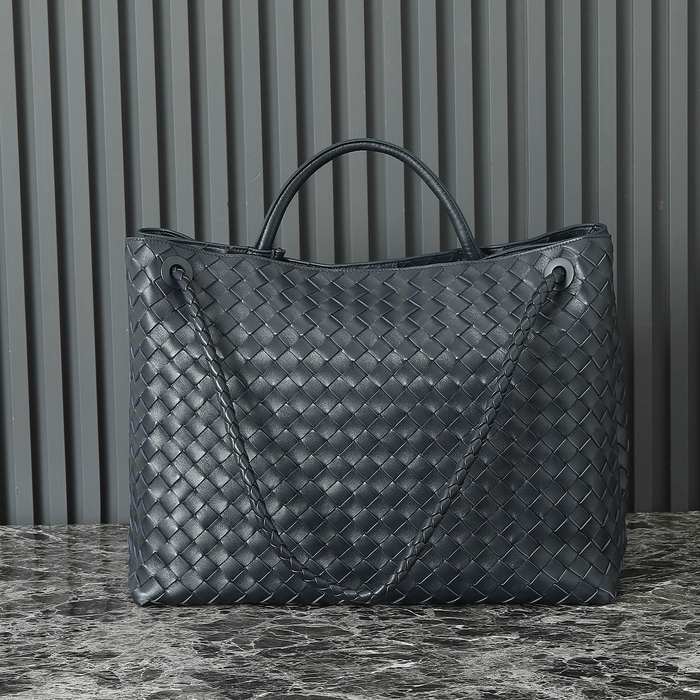 Bottega Veneta Tote Bag with Woven Design Navy 01A