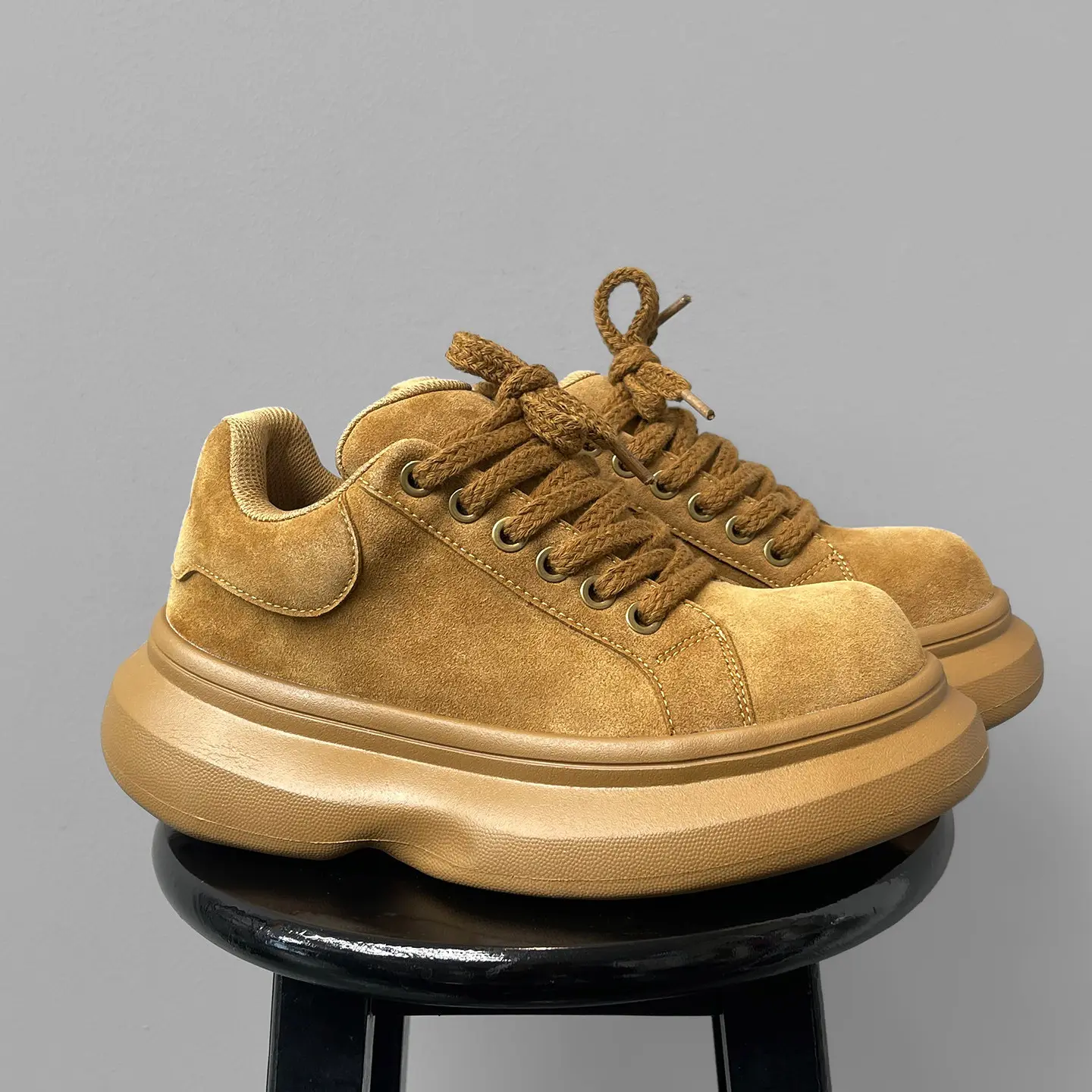 爆款休闲男鞋厚底运动鞋潮鞋39-44卡其 黑色