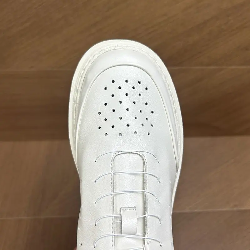 BB3558爆款皮面运动板鞋休闲男鞋旋转扣潮鞋 白色