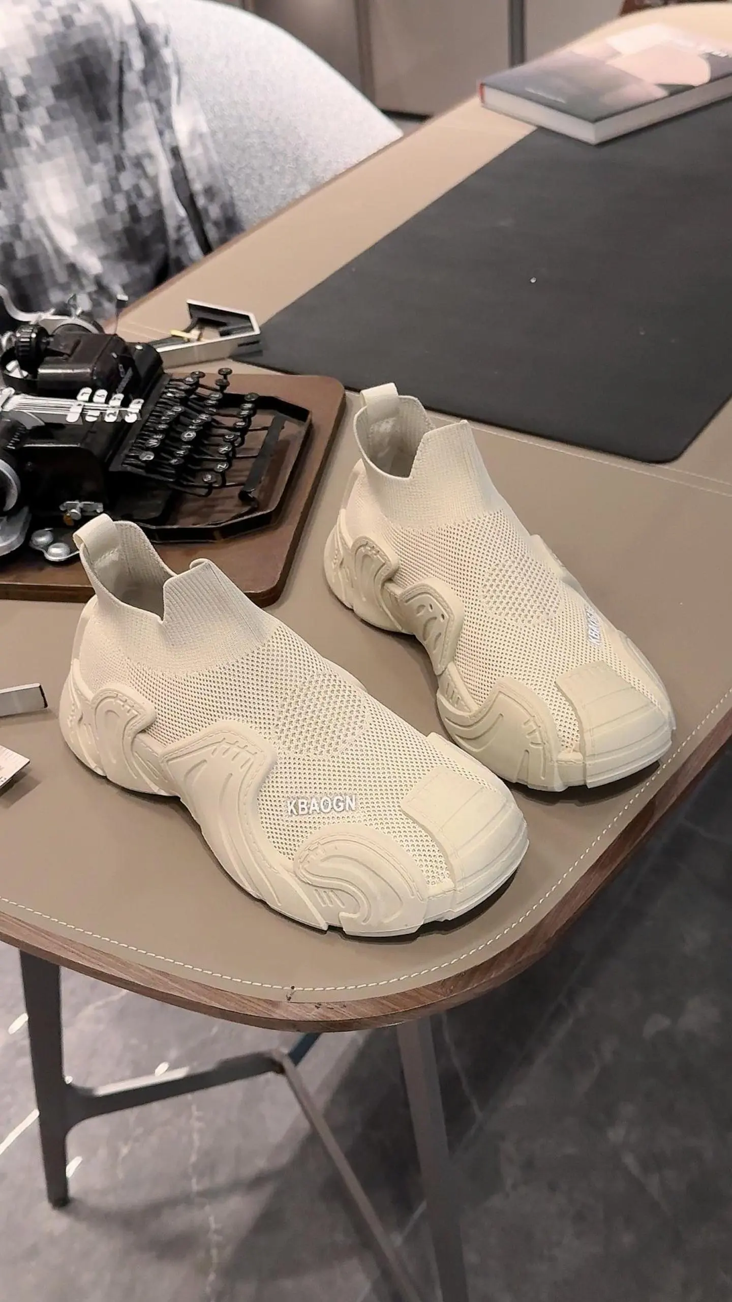 夏季新款休闲男鞋一脚蹬网面飞织袜子鞋39-44