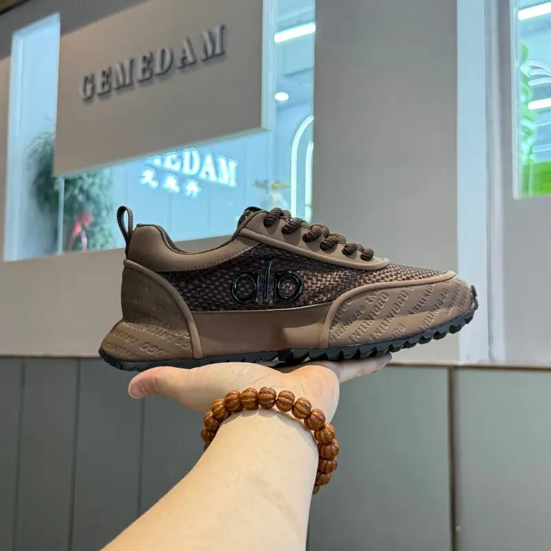 时尚百搭舒适阿甘鞋皮布拼接包底运动鞋厚底潮男鞋