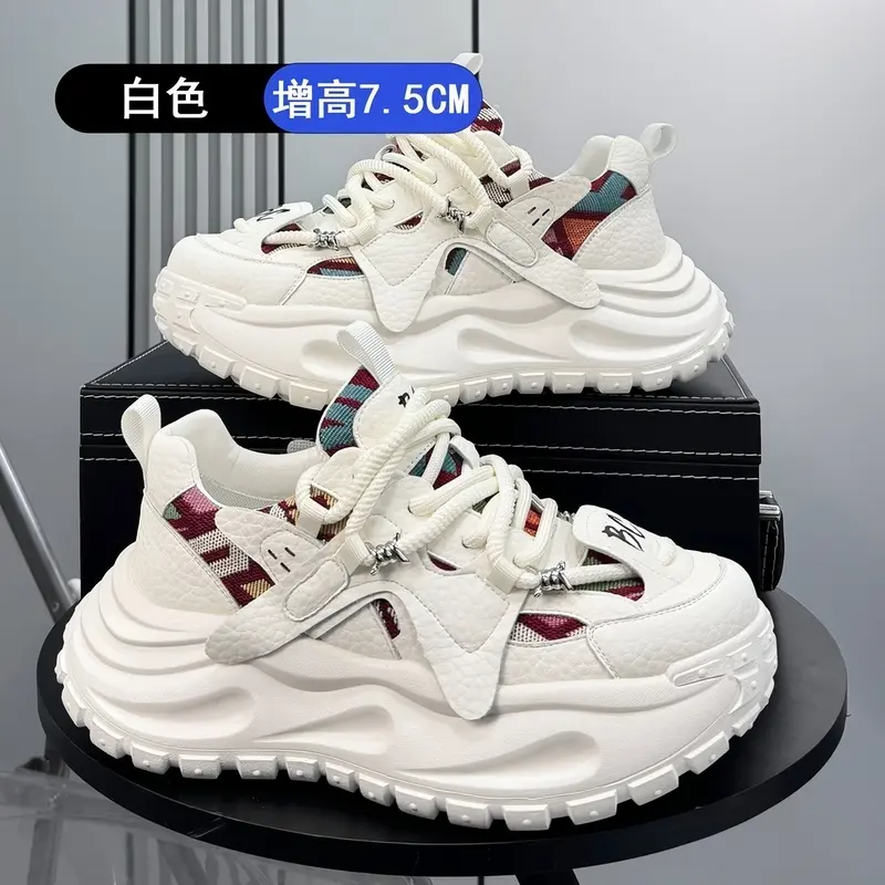 爆款男鞋厚底休闲鞋时尚老爹潮鞋黑色 白色 蓝色