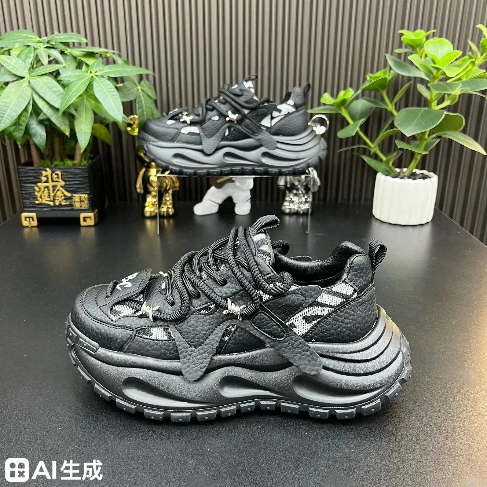 爆款男鞋厚底休闲鞋时尚老爹潮鞋黑色 白色 蓝色