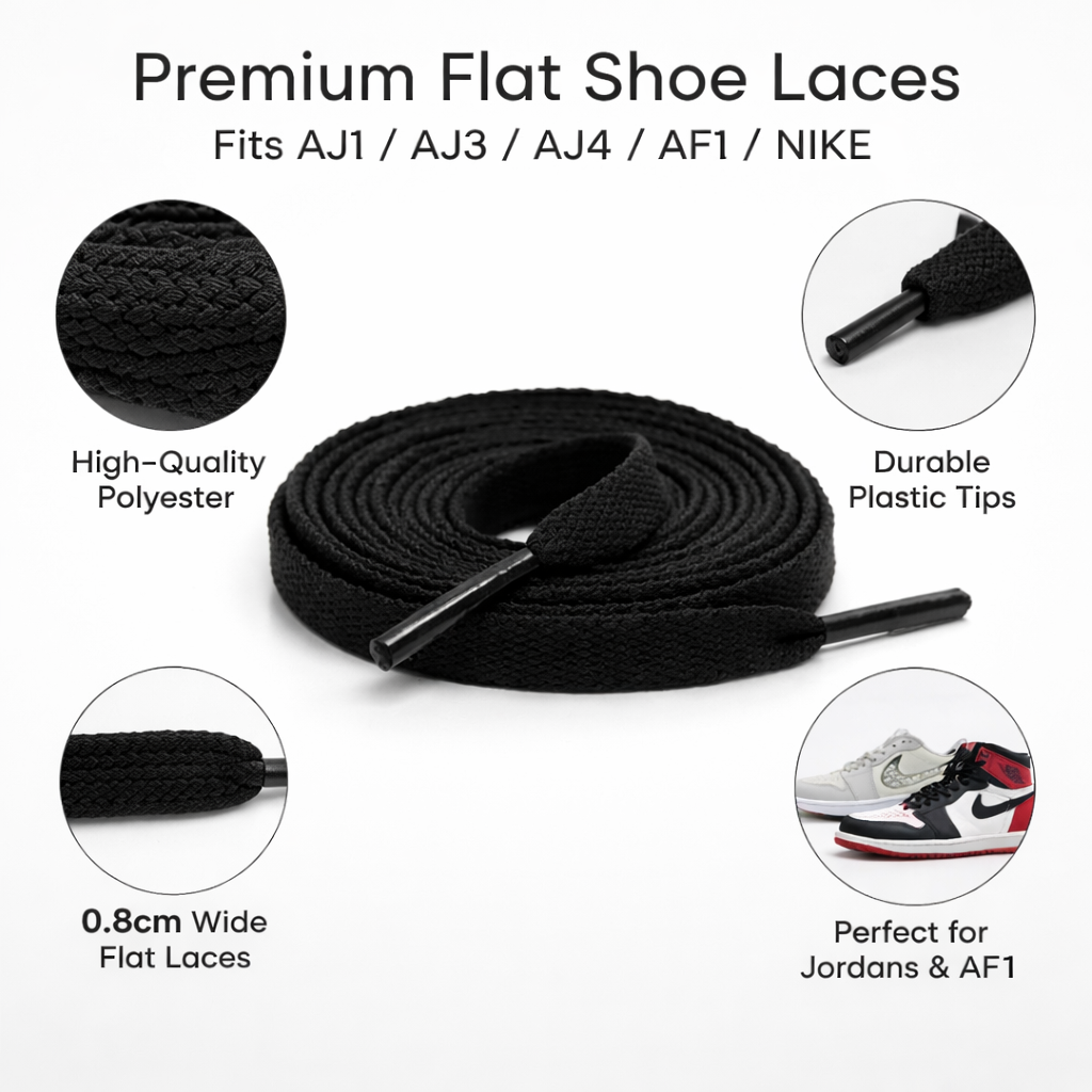 适配AJ1 AJ3 AJ4 AF1 AJ系列低帮中帮高帮原装品质白色黑色鞋带绳